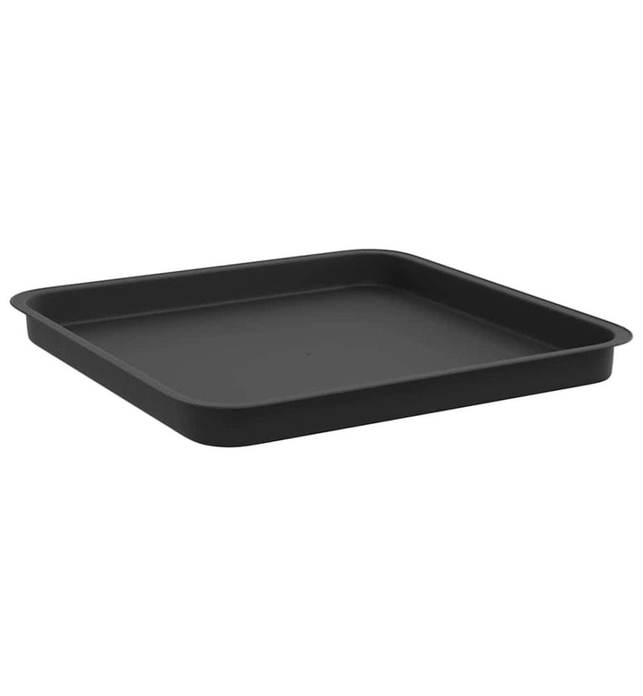 vidaXL Plateau carré à fleurs 6 pcs Noir 36 x 36 x 2.5 cm Plastique