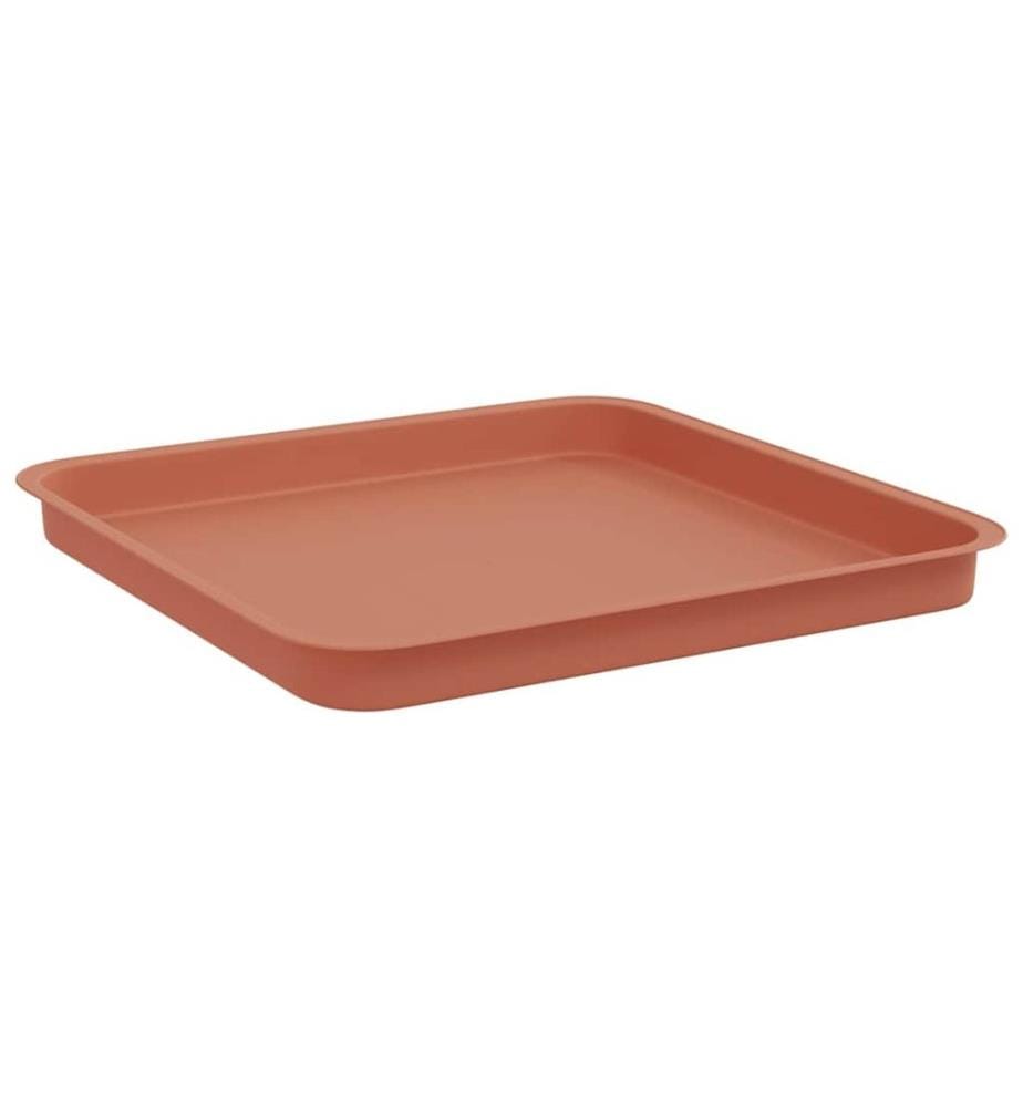 vidaXL Plateau carré à fleurs 24 pcs Rouge brique 36 x 36 x 2.5 cm