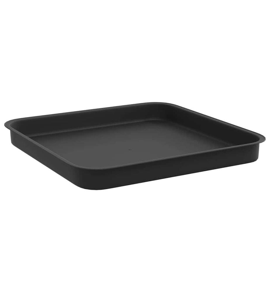 vidaXL Plateau carré à fleurs 24 pcs Noir 25,5 x 25,5 x 2,5 cm