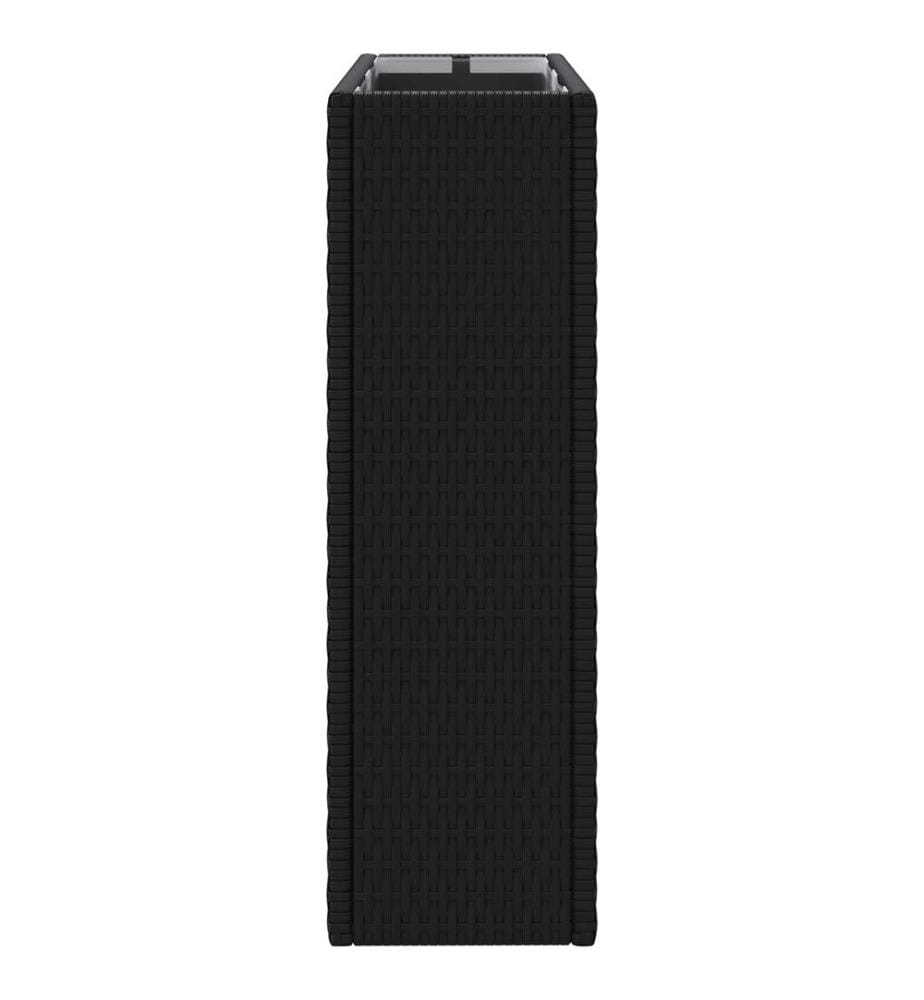 vidaXL Hoher Pflanzer Schwarz 55 x 22 x 70 cm Poly-Rattan