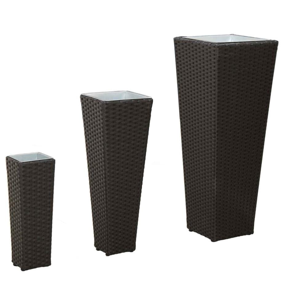 vidaXL Ensemble d'extérieur 3 pcs Noir Mét??