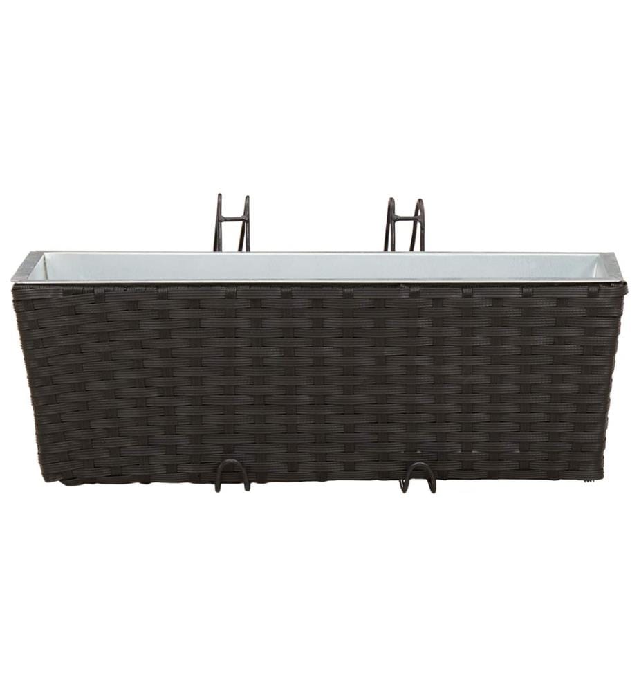 vidaXL Garde-Corps 2 pcs Noir 50 x 17 x 17 cm Mét??
