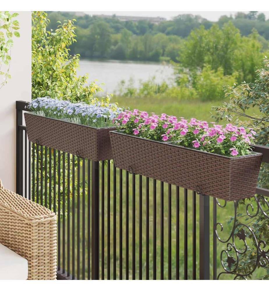 vidaXL Garde-Corps 2 pcs 80 x 17 x 17 cm Mét??