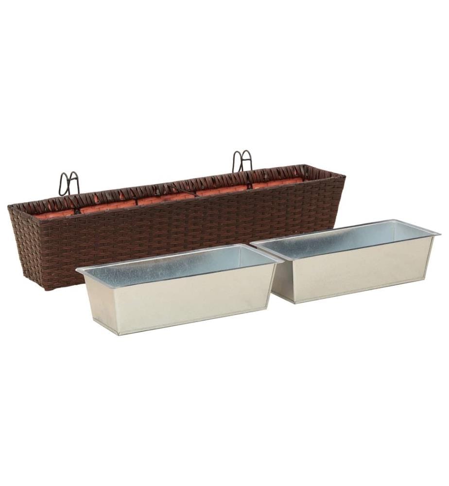 vidaXL Garde-Corps 2 pcs 80 x 17 x 17 cm Mét??