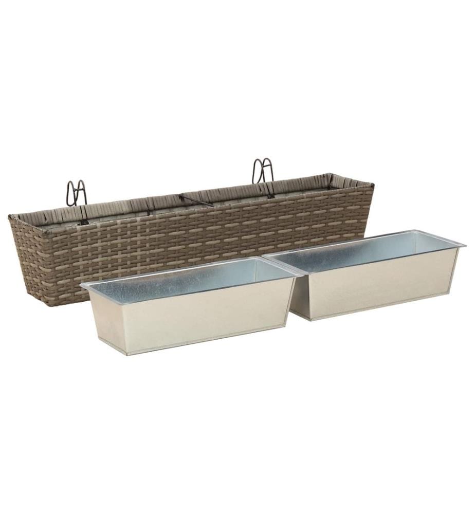 vidaXL Garde-Corps 2 pcs 80 x 17 x 17 cm Mét??