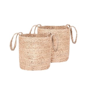 Set di 2 cestini KAELLA Iuta Beige sabbia