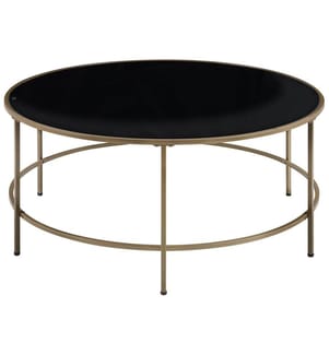 Table basse FLORENCE Verre Noir/doré