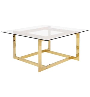 Table basse CRYSTAL Verre de sécurité Doré