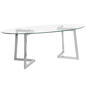 Table basse FRESNO Verre Argenté