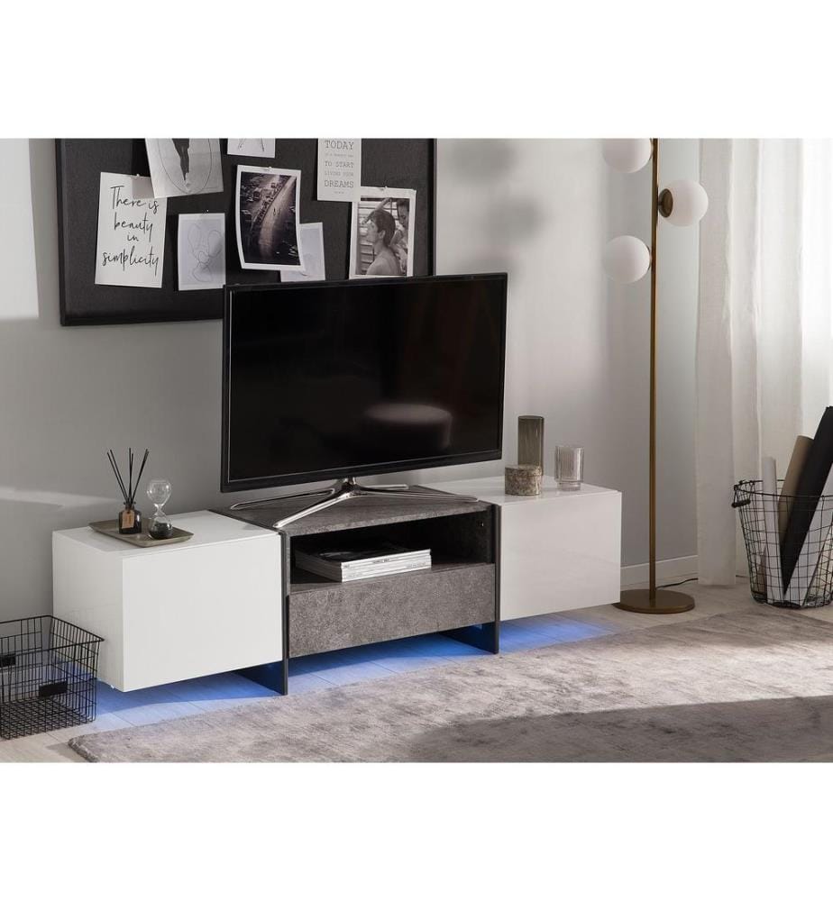 Mobile TV LED RUSSEL Grigio effetto cemento