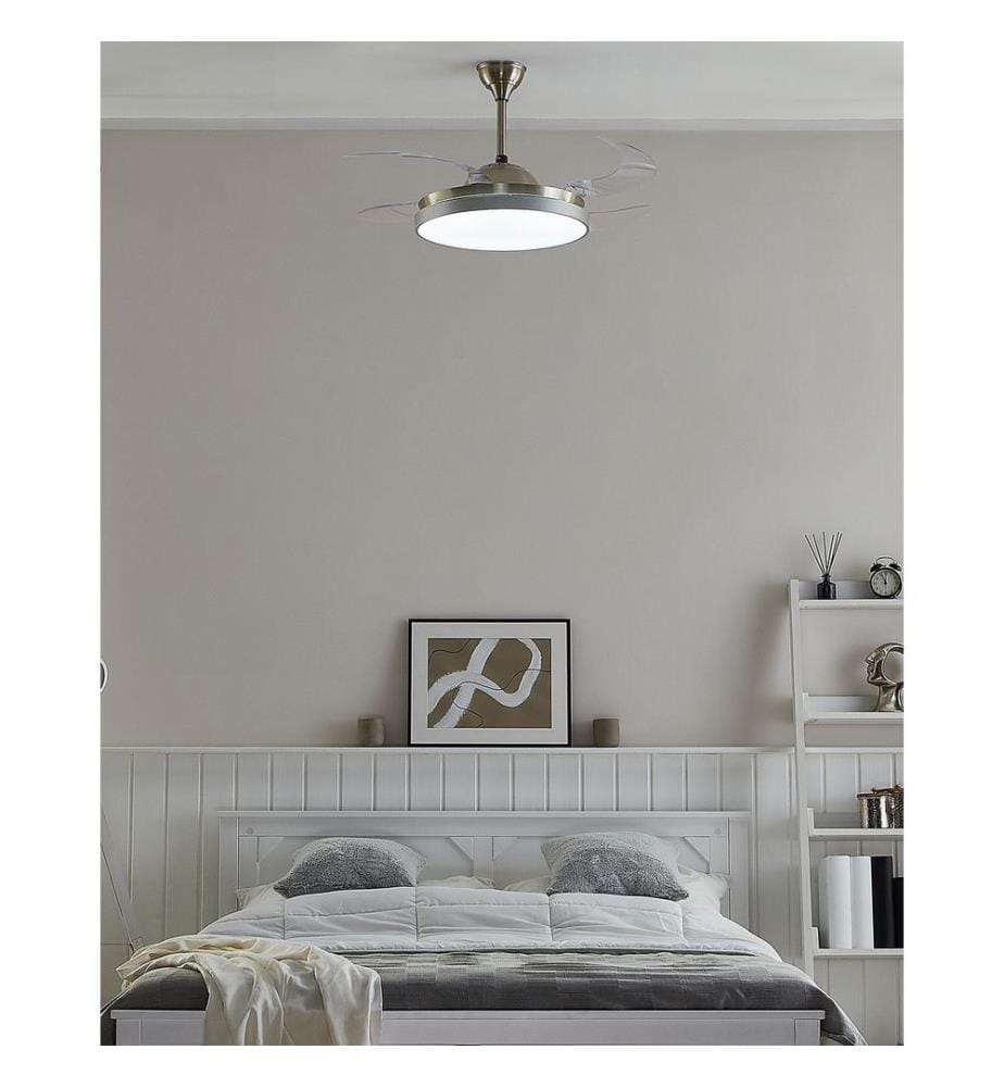Ventilatore a soffitto con luce IBAR con telecomando LED Trasparente