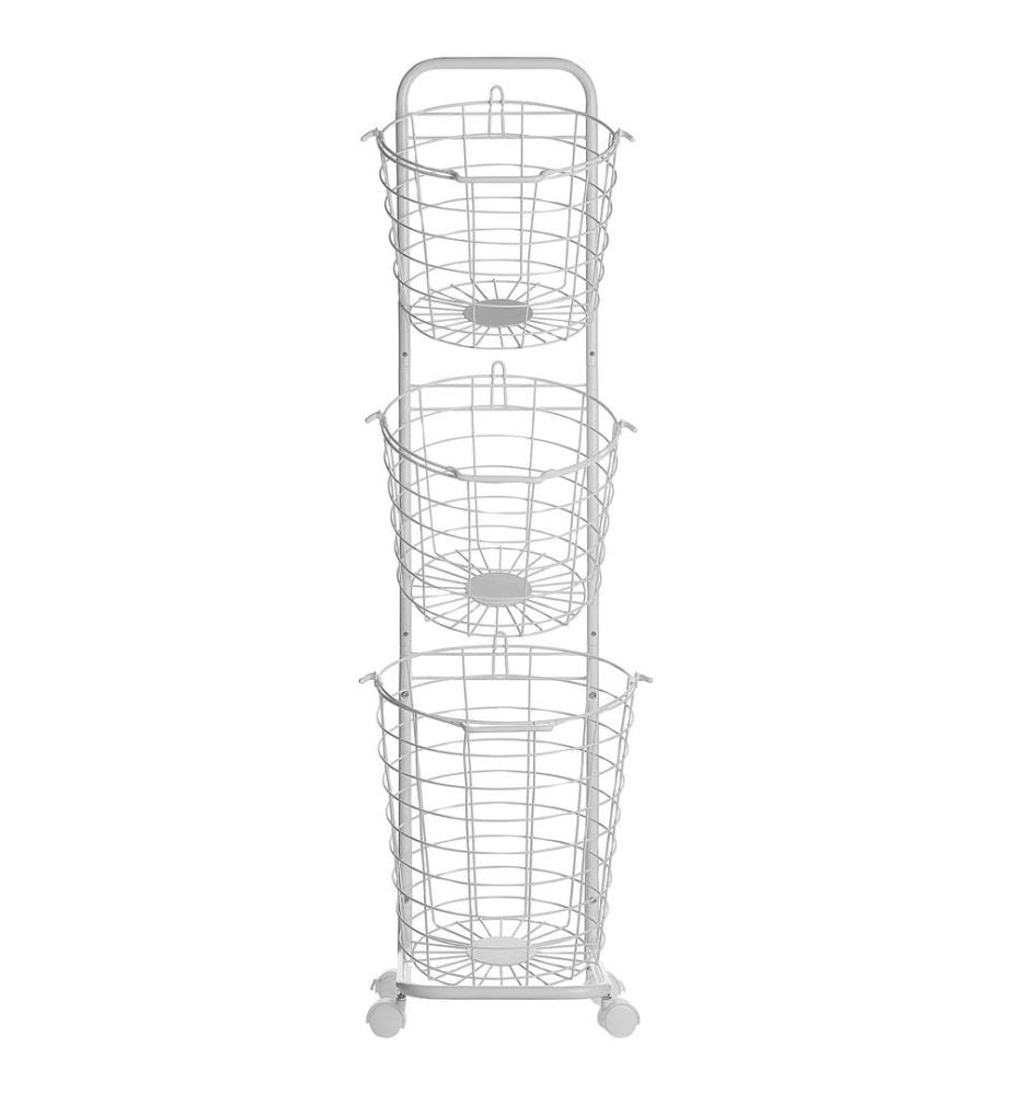 Support de panier AYAPAL avec roues Métal Blanc