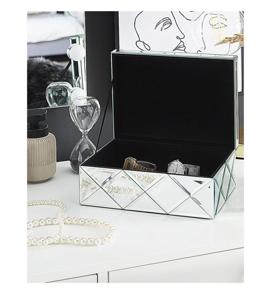 Schmuckkästchen GORRON Glas Silber verspiegelt