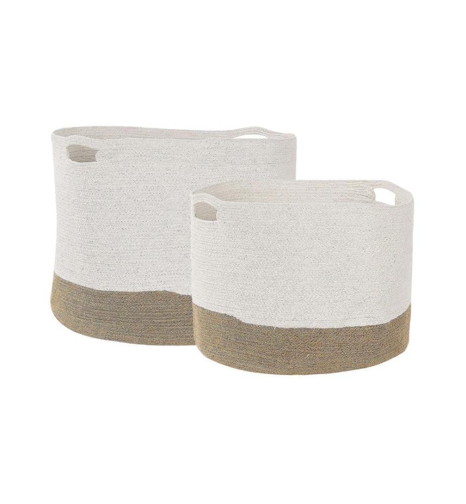 Set di 2 cestini KAHAN Cotone Bianco