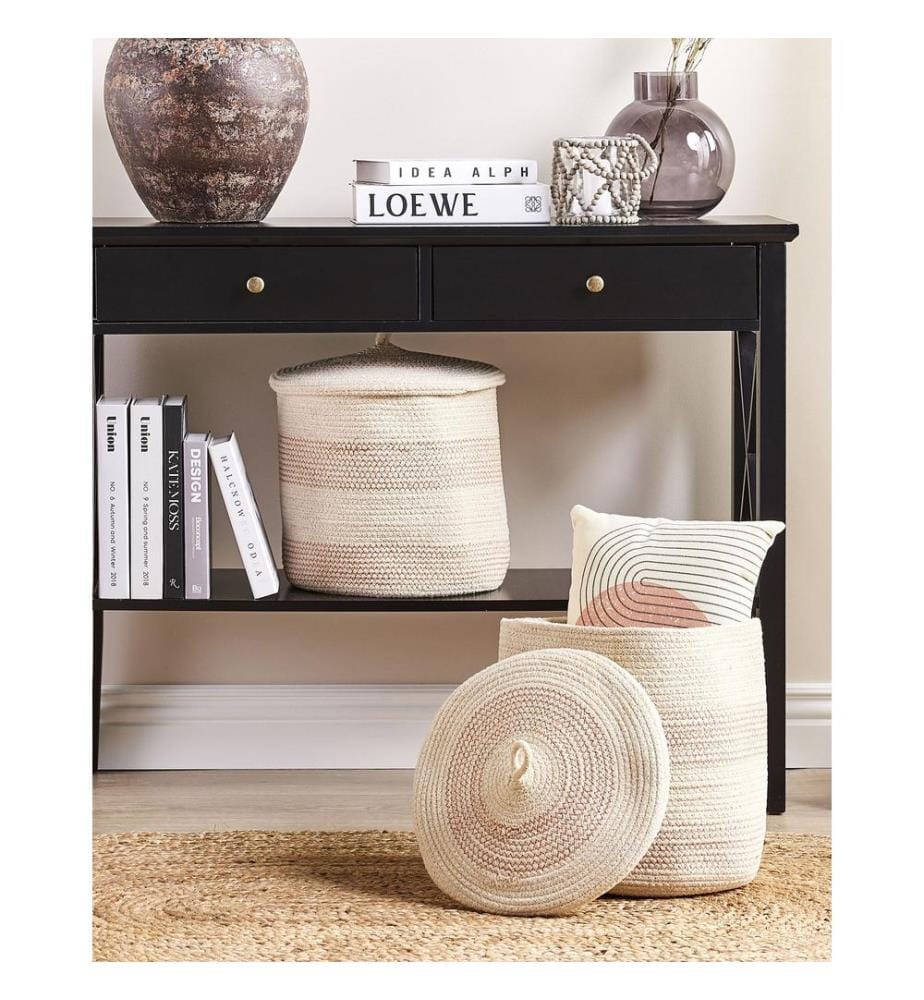 Set di 2 cestini SILOPI Cotone Beige chiaro