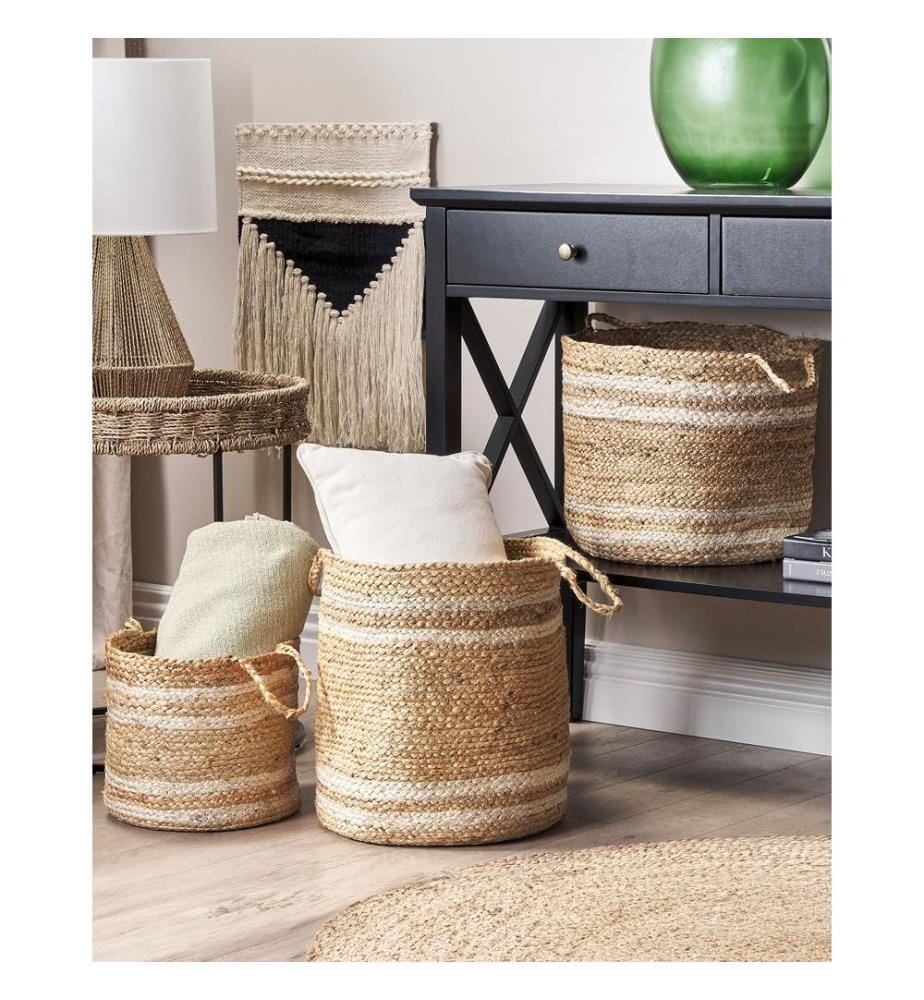 Set di 3 cestini ZHOB Iuta Naturale
