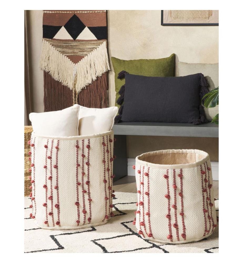 Set di 2 cestini KHEL Cotone Beige