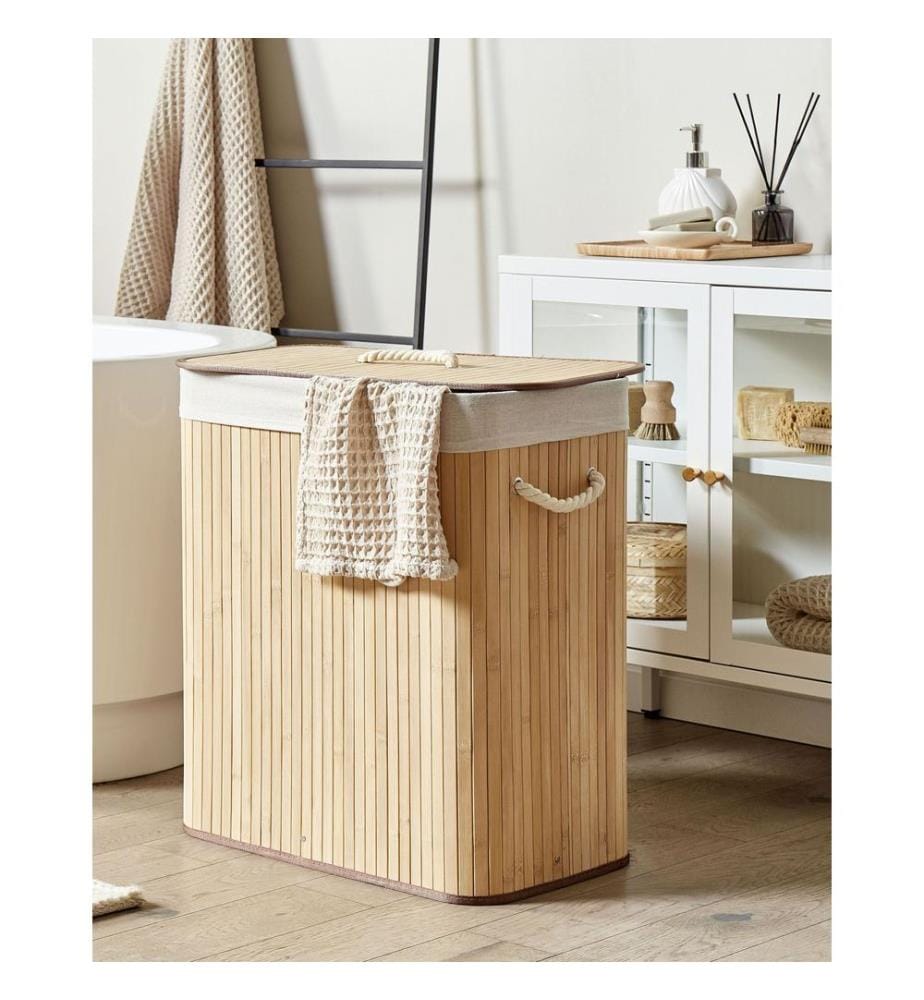 Wäschekorb KANDY Bambus Hellbraun 100 L