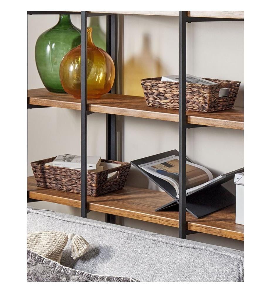 Set di 2 cestini PANDZ Vimini Marrone scuro