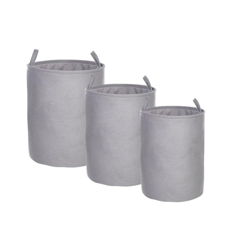 Set di 3 cestini ARCHA Cotone Grigio