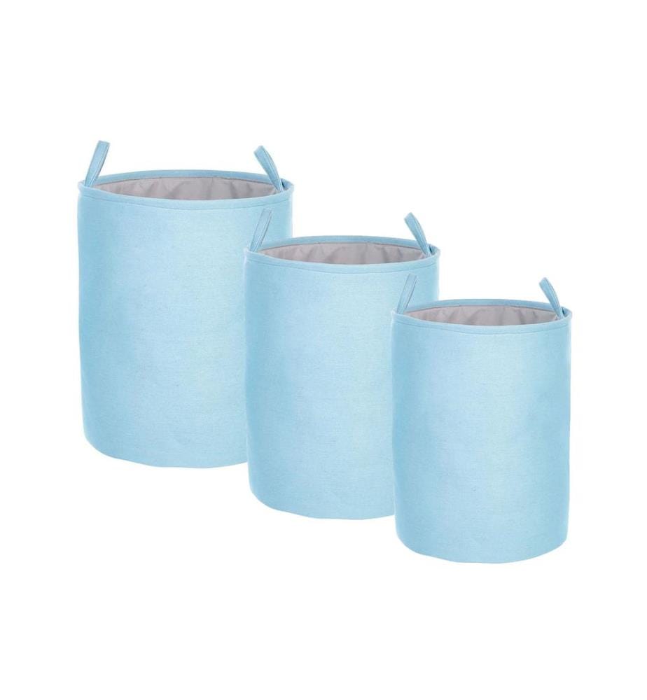 Set di 3 cestini ARCHA Cotone Azzurro