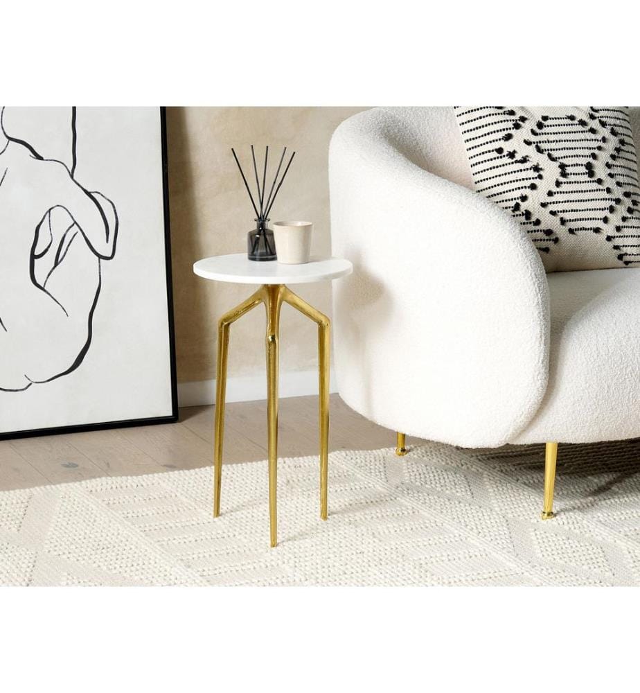 Table d'appoint TILPA Marbre Blanc