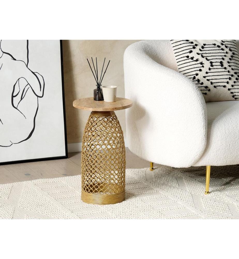Table d'appoint WAIHI Bois de manguier Marron