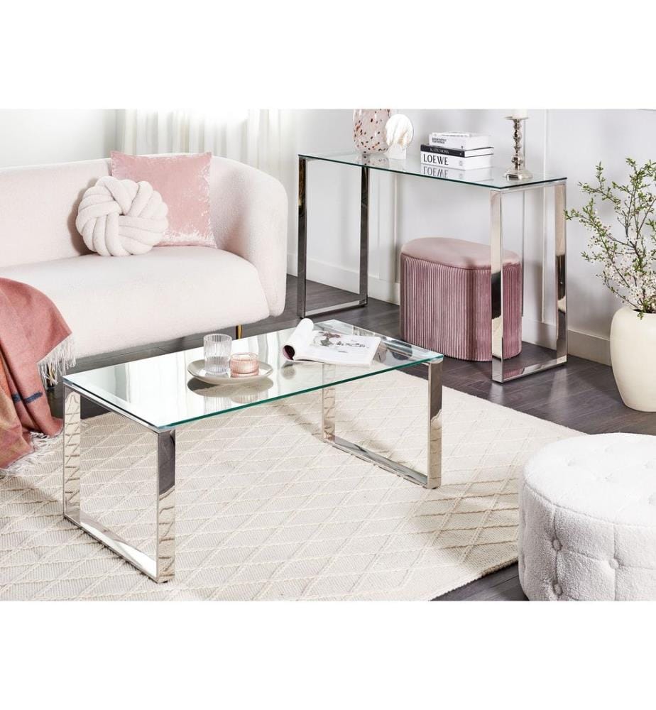 Couchtisch TILON Sicherheitsglas Silber