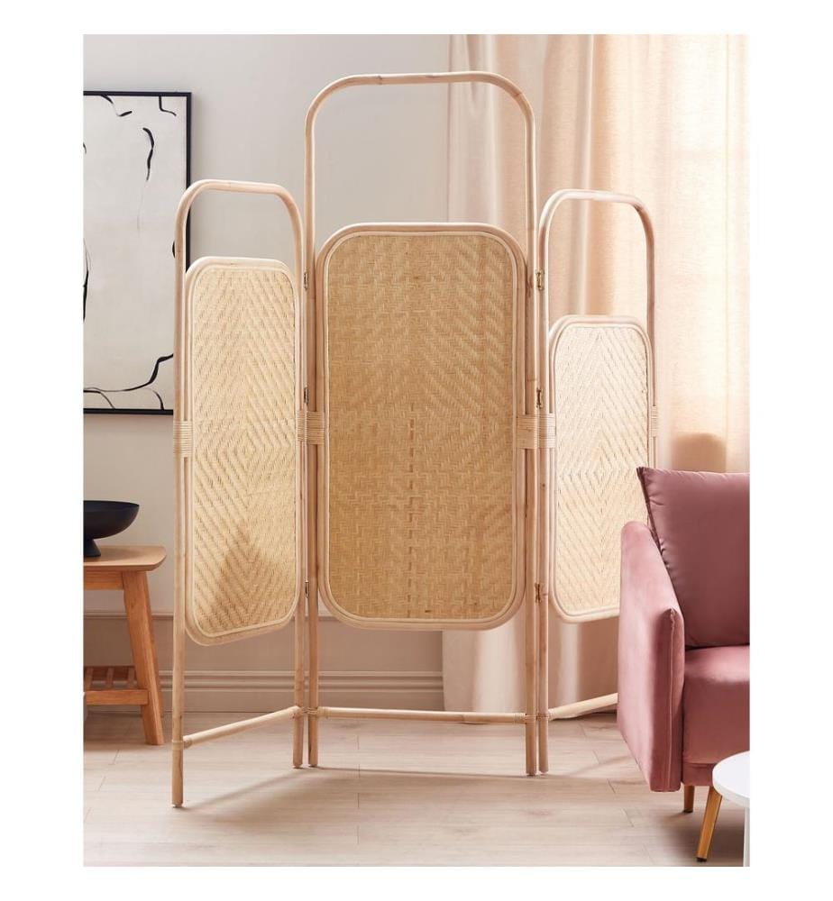 3 Panel Room Divider CARPI Natural 166 cm 180 cm