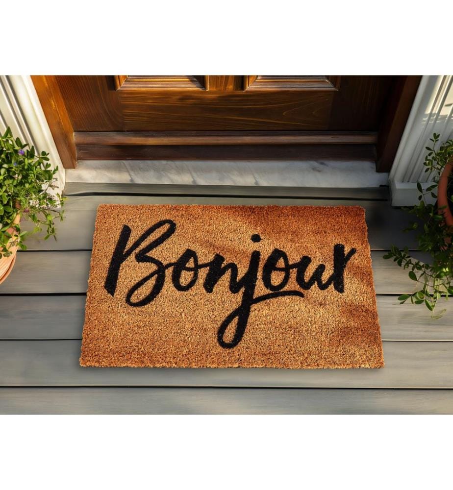 Doormat ASIR Natural 40 x 60 cm Text Coir