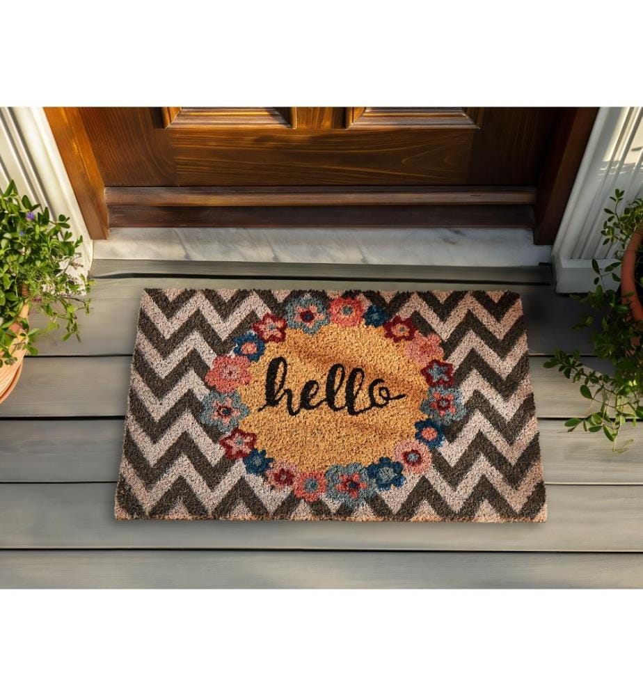 Doormat TAHAN Multicolour 40 x 60 cm Text Coir