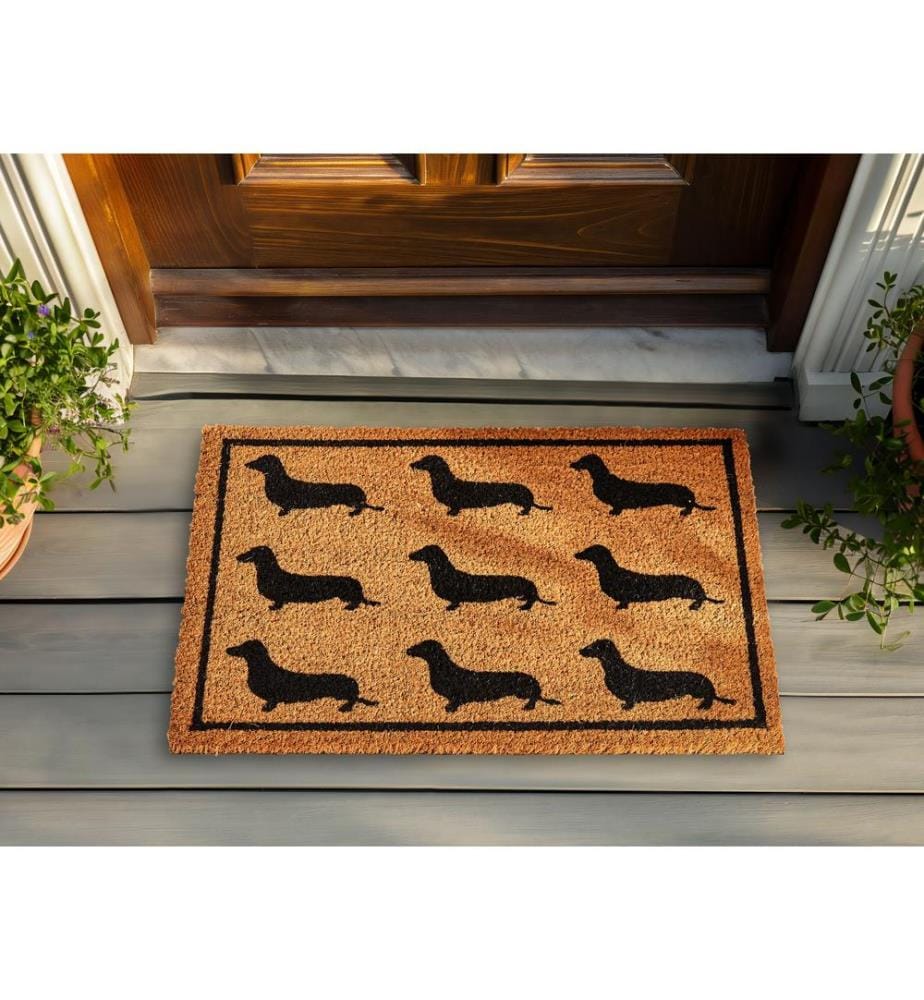 Fussmatte SIKARAM Naturfarben 40 x 60 cm Hund Kokosfasern