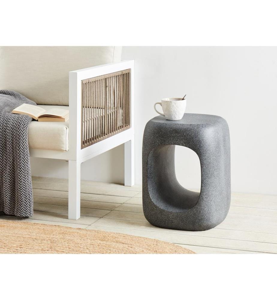 Table d'appoint PELMO 33 cm 33 cm Effet marbre Gris
