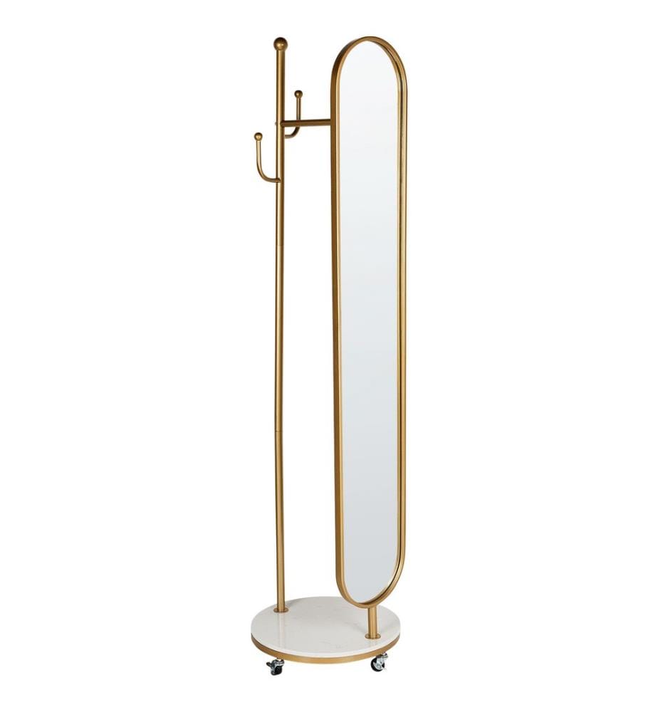 Appendiabiti con specchio LORENA 172 cm Metallo Oro
