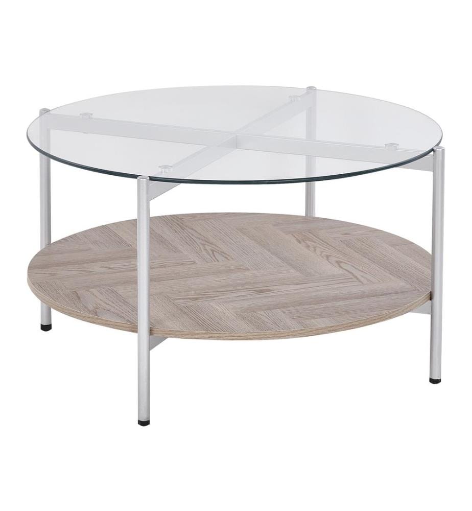 Table basse LOVELL Verre de sécurité Argenté