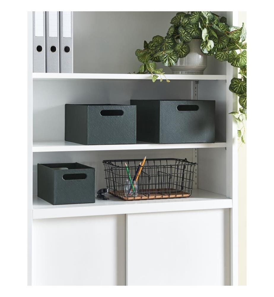 Set de 3 cutii LARSA Pelle sintetica Grigio grafite