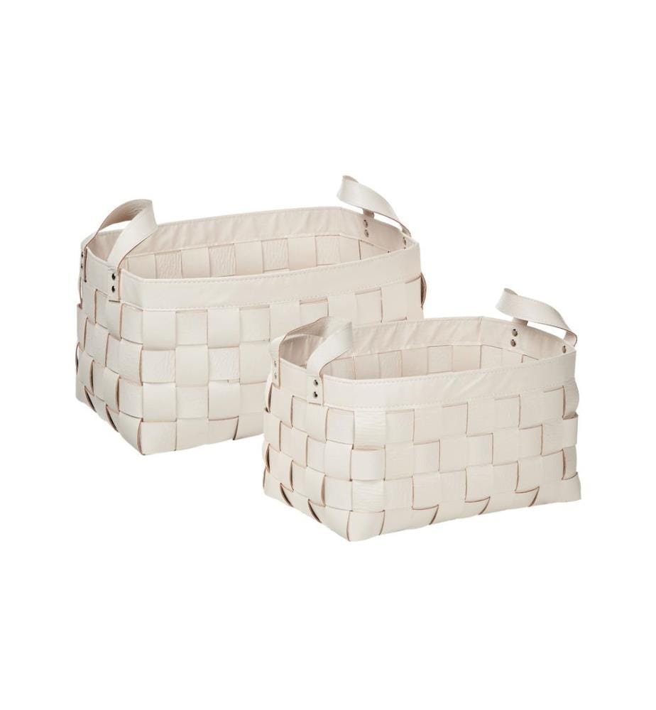 Set di 2 cestini SIPPAR Pelle sintetica Beige