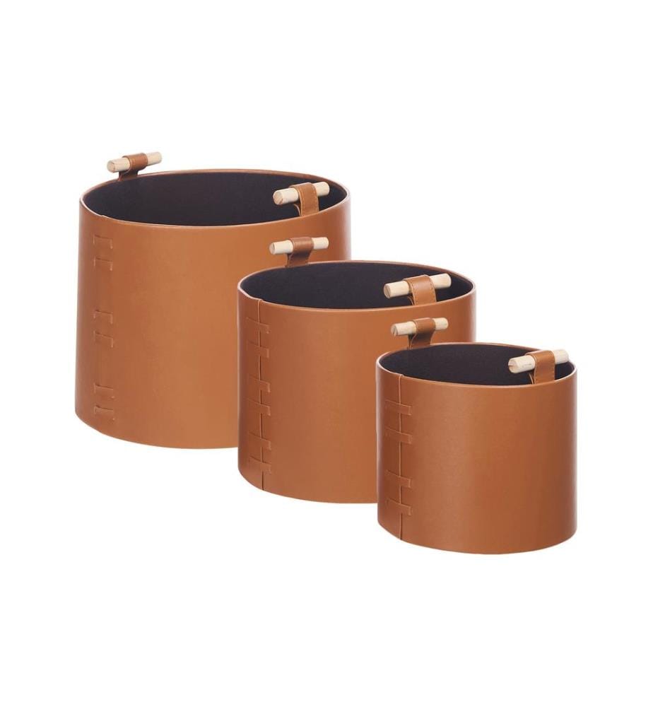 Set di 3 cestini ARAM Pelle sintetica Marrone