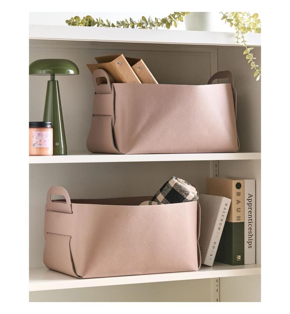 Set di 2 cestini NUZI Pelle sintetica Rosa pastello
