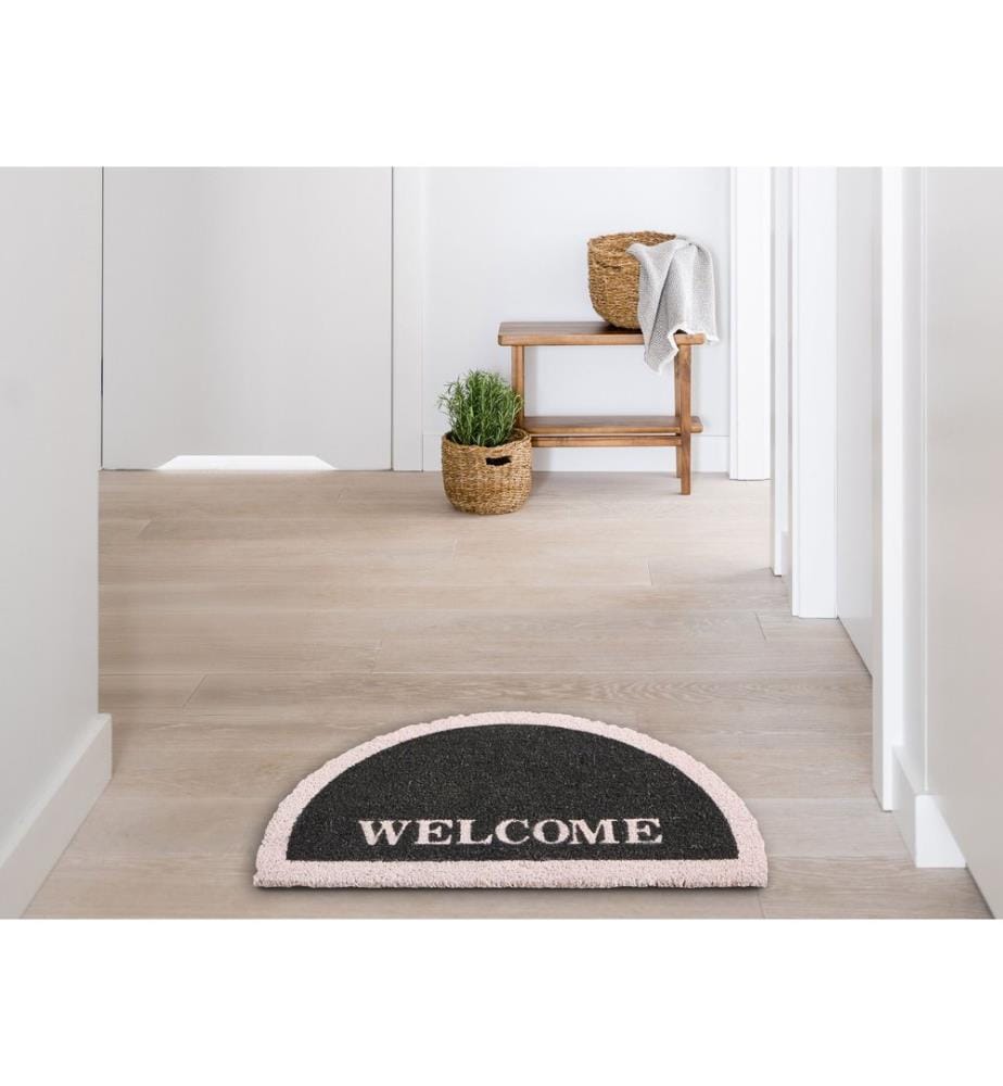 Fussmatte BUHI Schwarz 45 x 75 cm Schriftzug Kokosfasern