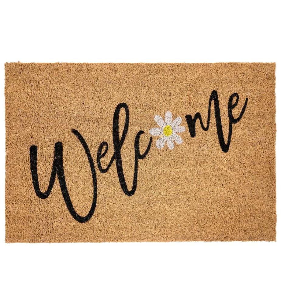 Doormat CALIBATO Natural 60 x 90 cm Text Coir