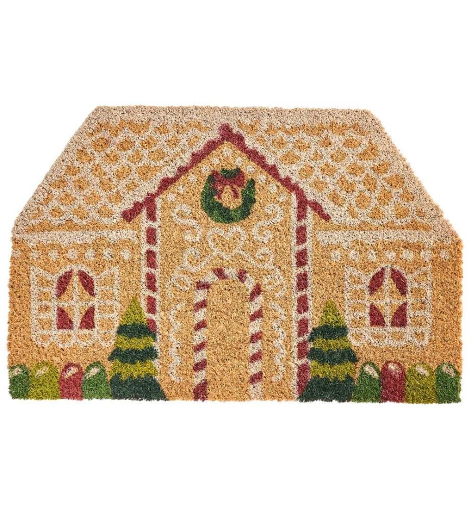 Paillasson SELATNA Naturel 45 x 75 cm Motif de Noël Fibre de coco