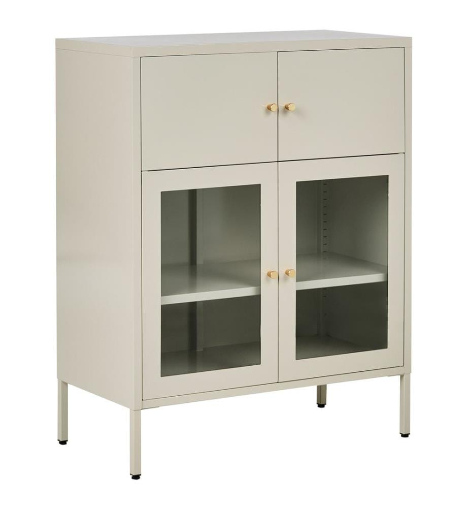 Vitrine en verre ESHOLT Métal 80 cm Beige clair