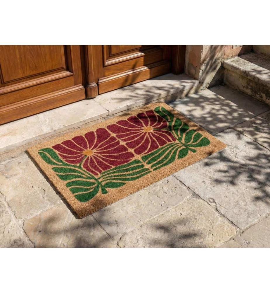 Fussmatte TANALIAN Bunt 45 x 75 cm Blume Kokosfasern
