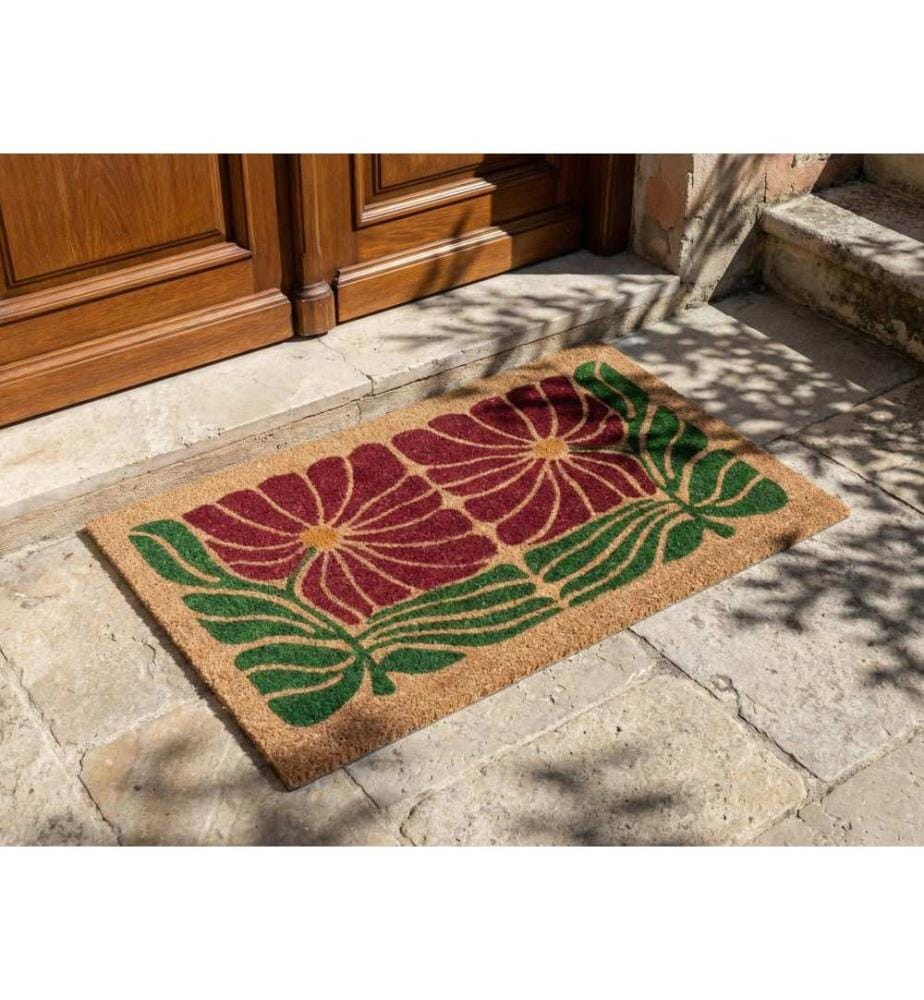 Fussmatte TANALIAN Bunt 50 x 80 cm Blume Kokosfasern