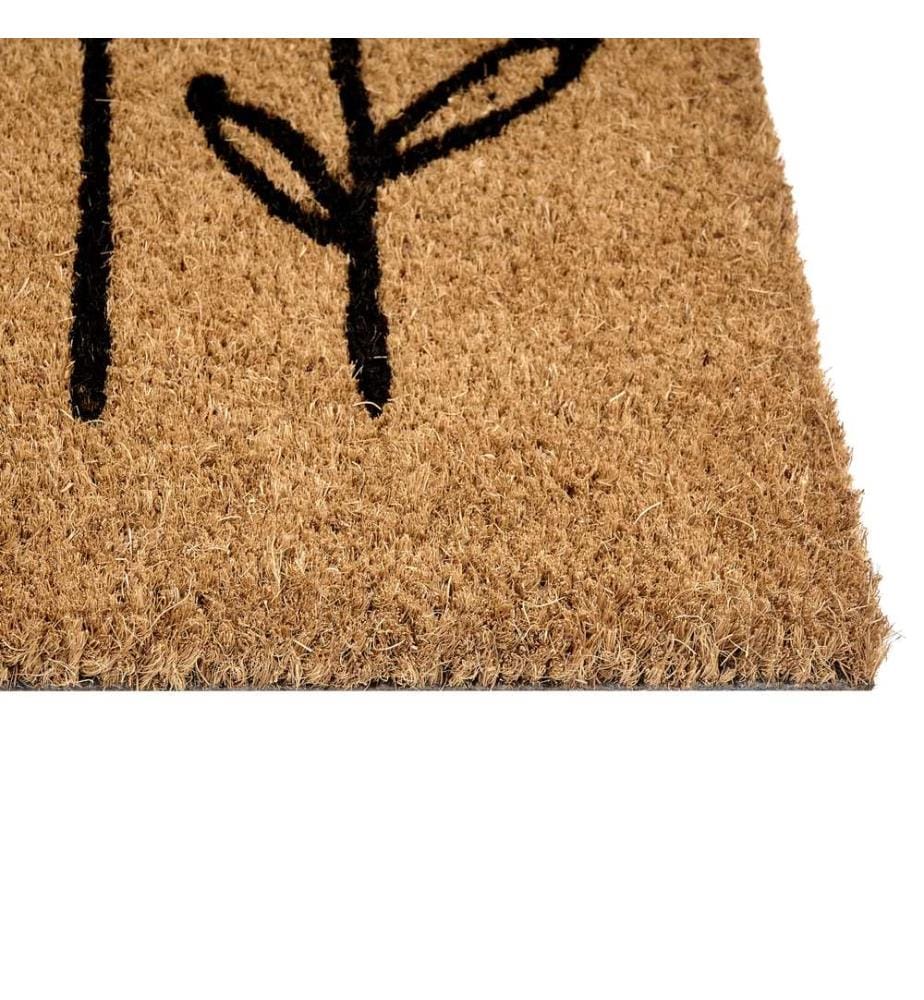 Fussmatte AGIAK Naturfarben 45 x 75 cm Blume Kokosfasern