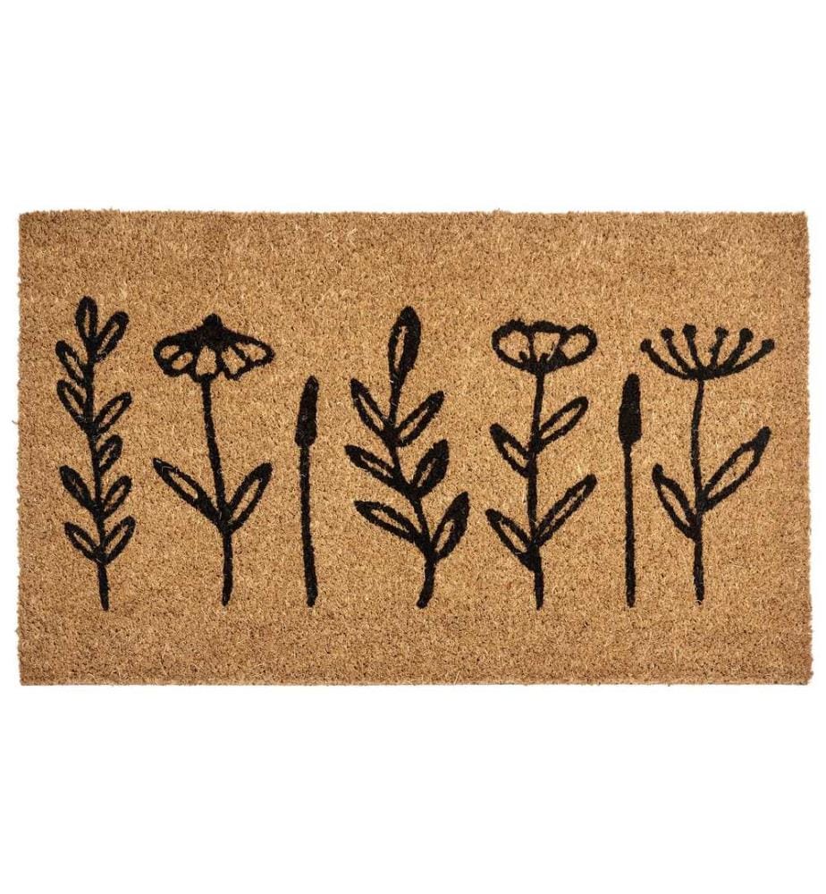 Fussmatte AGIAK Naturfarben 50 x 80 cm Blume Kokosfasern