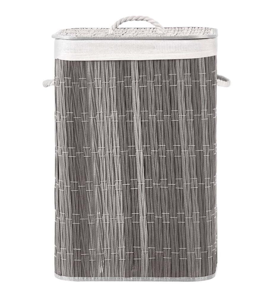 Panier à linge Avec couvercle TRANCURA Tissu Gris 72 L