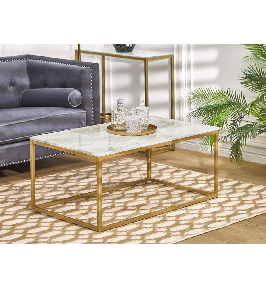 Table basse DELANO Marbre/doré
