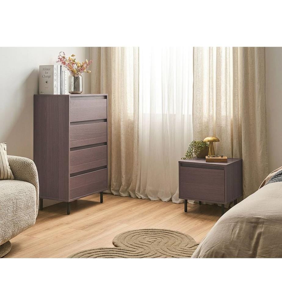 Commode à 4 tiroirs NIKEA Marron foncé